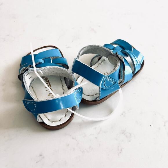 Salt Water Shiny Turquoise Sandals size infant 3  NWOT - Picture 4 of 5